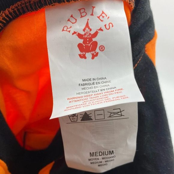 RUBIE'S LED HALLOWEEN SHIRT - Orange Black Light Up LED Pumpkin Mediumn - Picture 7 of 7